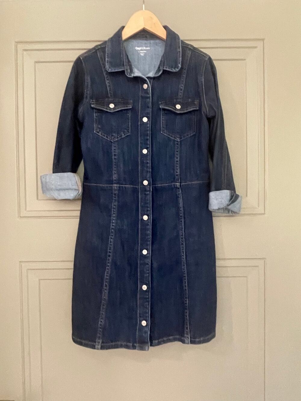 Gap Girls denim Shirt Dress L Large 10 Blue jean